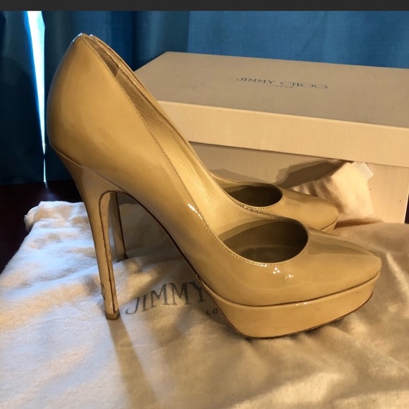 Jimmy Choo Shoes - Jimmy Choo Cosmic Nude Platforms 37.5